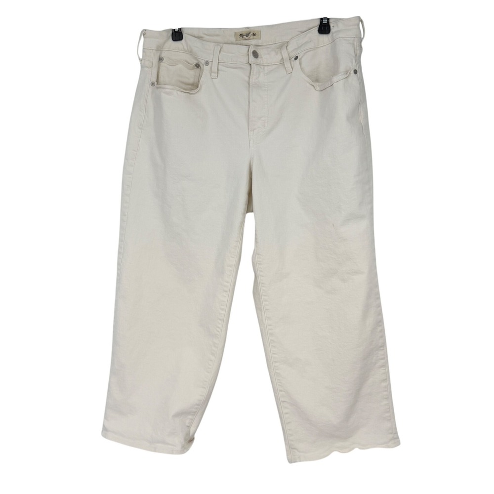 Madewell The Perfect‎ Vintage Wide-Leg Crop Jean White 16W Womens Denim Pants